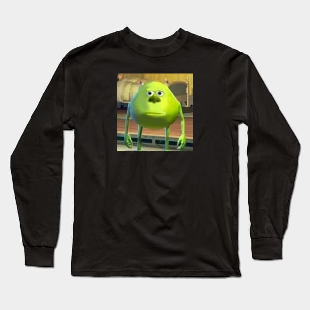 Mike Wazowski with Sully Face Meme Long Sleeve T-Shirt by artsylab